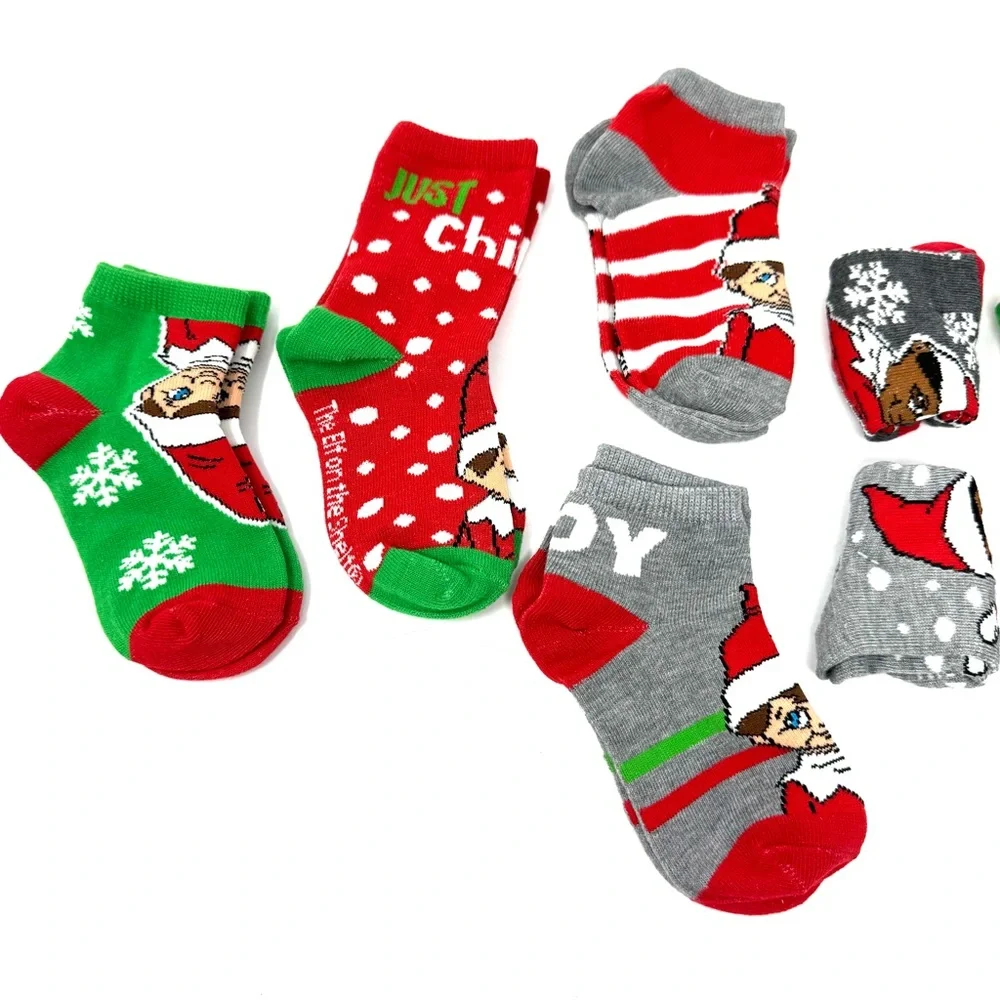 8 pair Christmas Elf in the Shelf toddler socks, NEW, unisex, NWOT